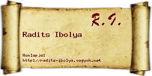 Radits Ibolya névjegykártya